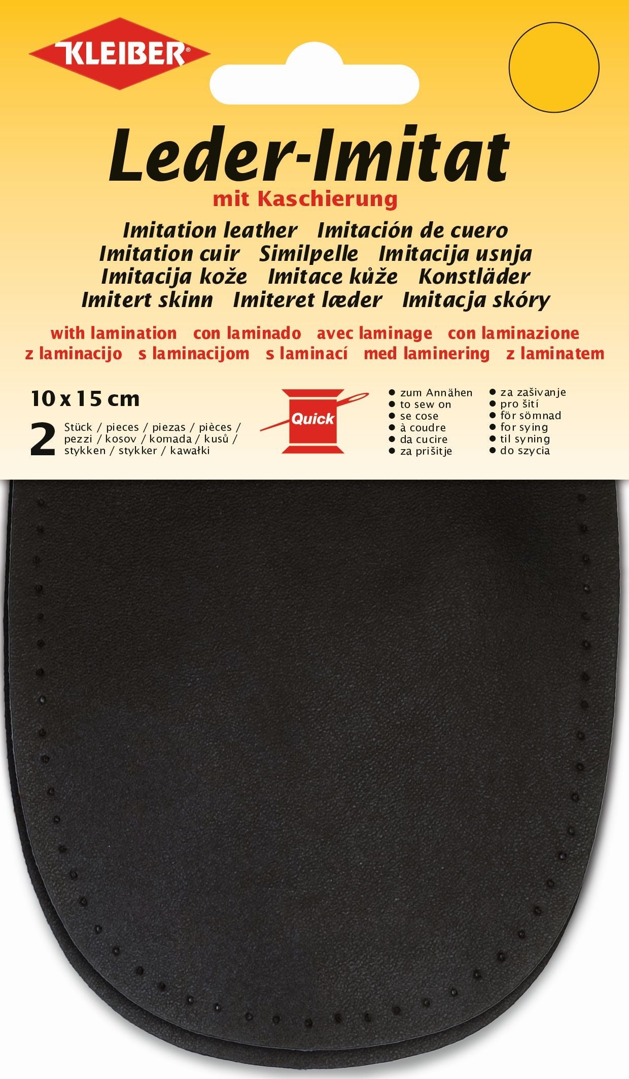 894-03 KLEIBER IMITATION LEATHER WITH LAMINATION BLACK 10 x 15cm