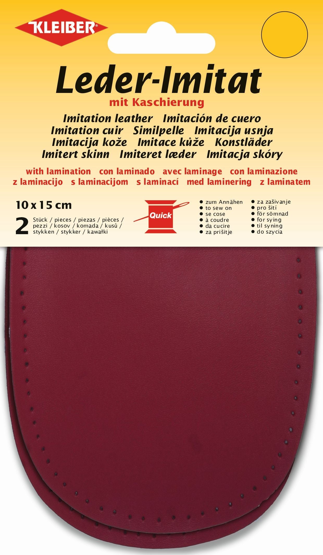 894-08 KLEIBER IMITATION LEATHER WITH LAMINATION BORDEAUX 10 x 15cm