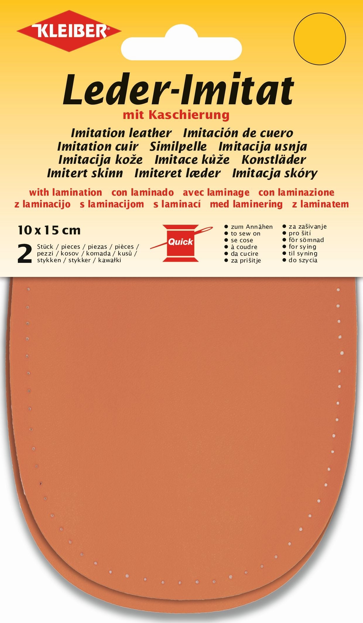 894-09 KLEIBER IMITATION LEATHER WITH LAMINATION ORANGE 10 x 15cm