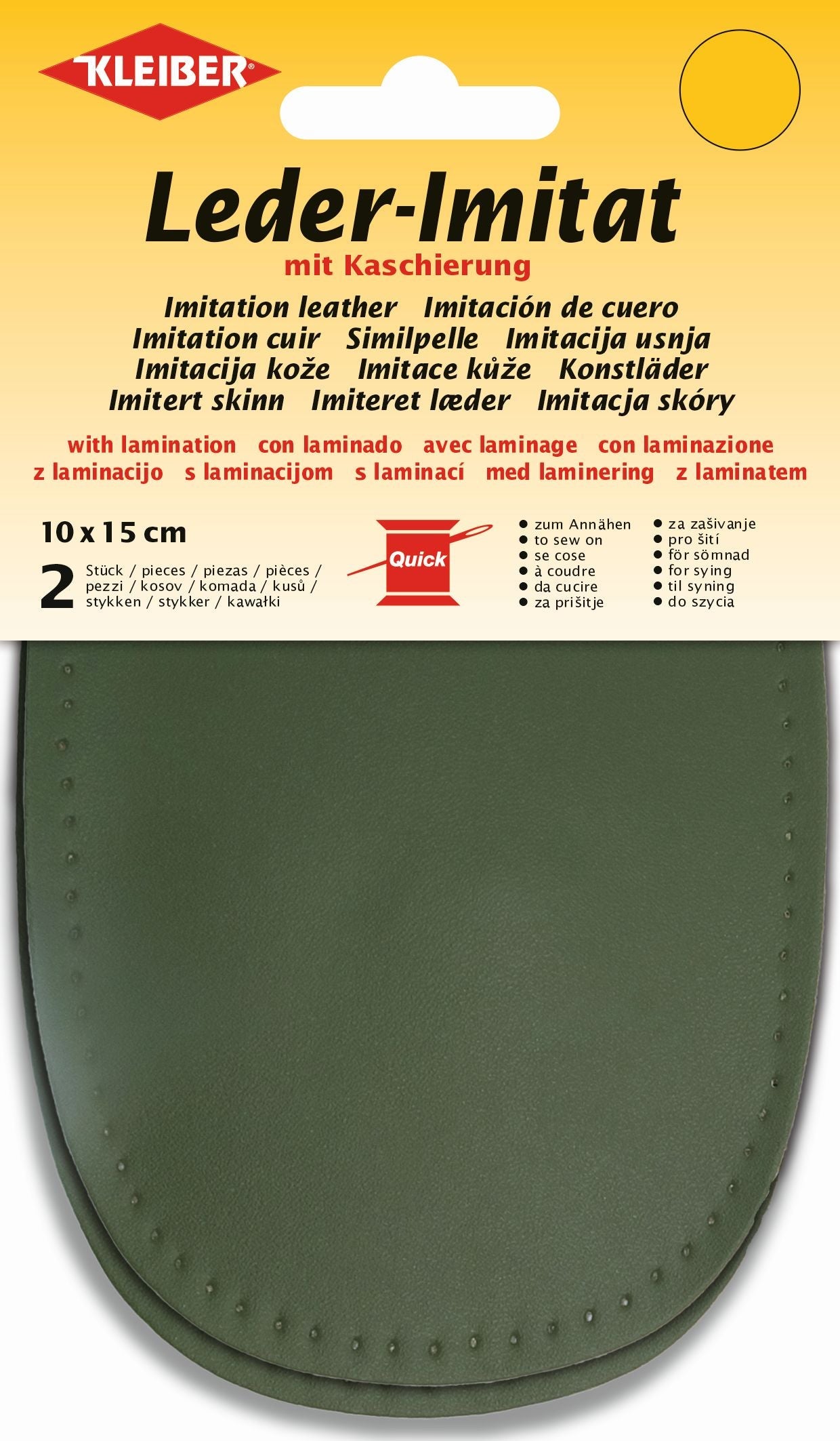 894-14 KLEIBER IMITATION LEATHER WITH LAMINATION OLIVE 10 x 15cm