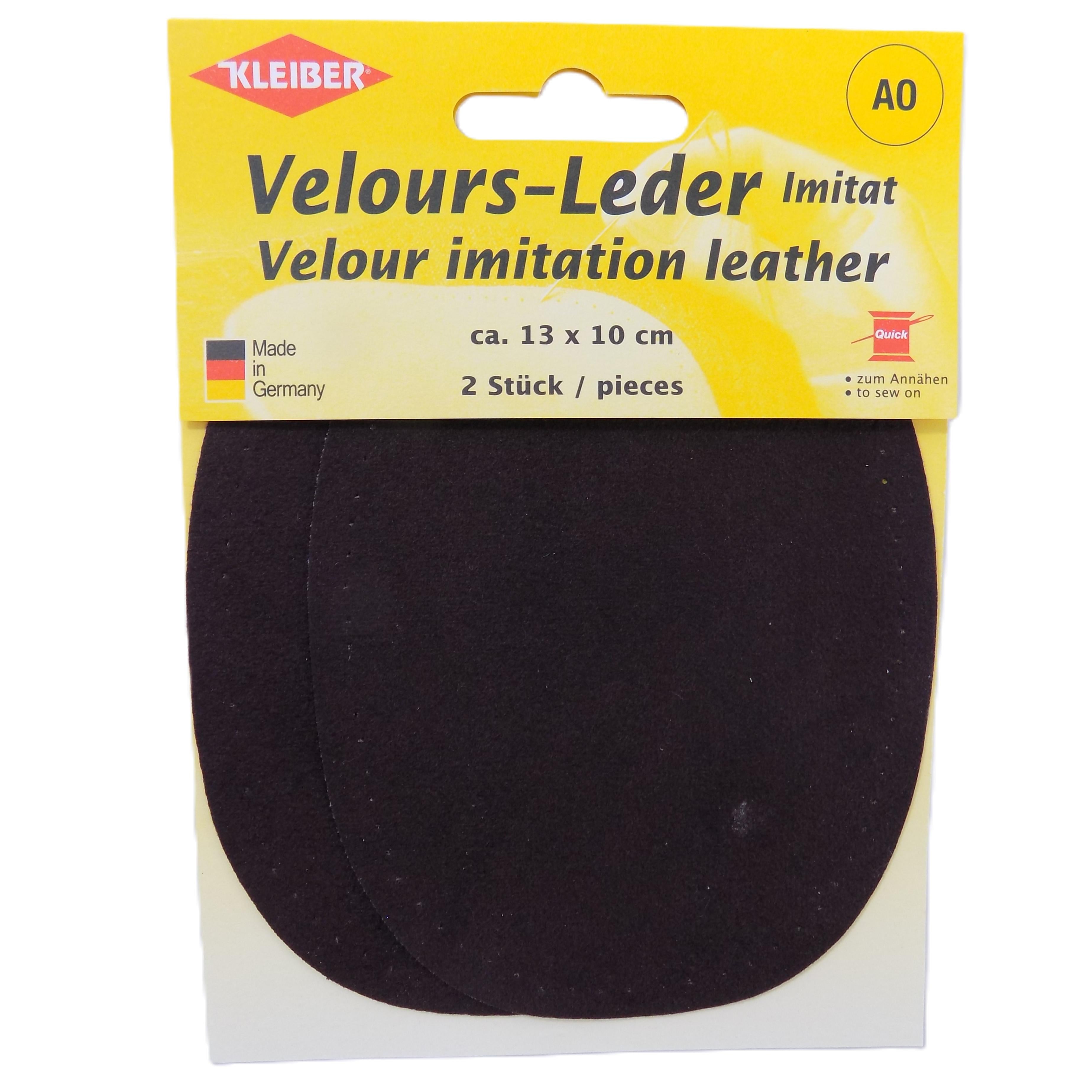 896-03 - VELOUR IMITATION LEATHER PATCH (X2) DARK BROWN