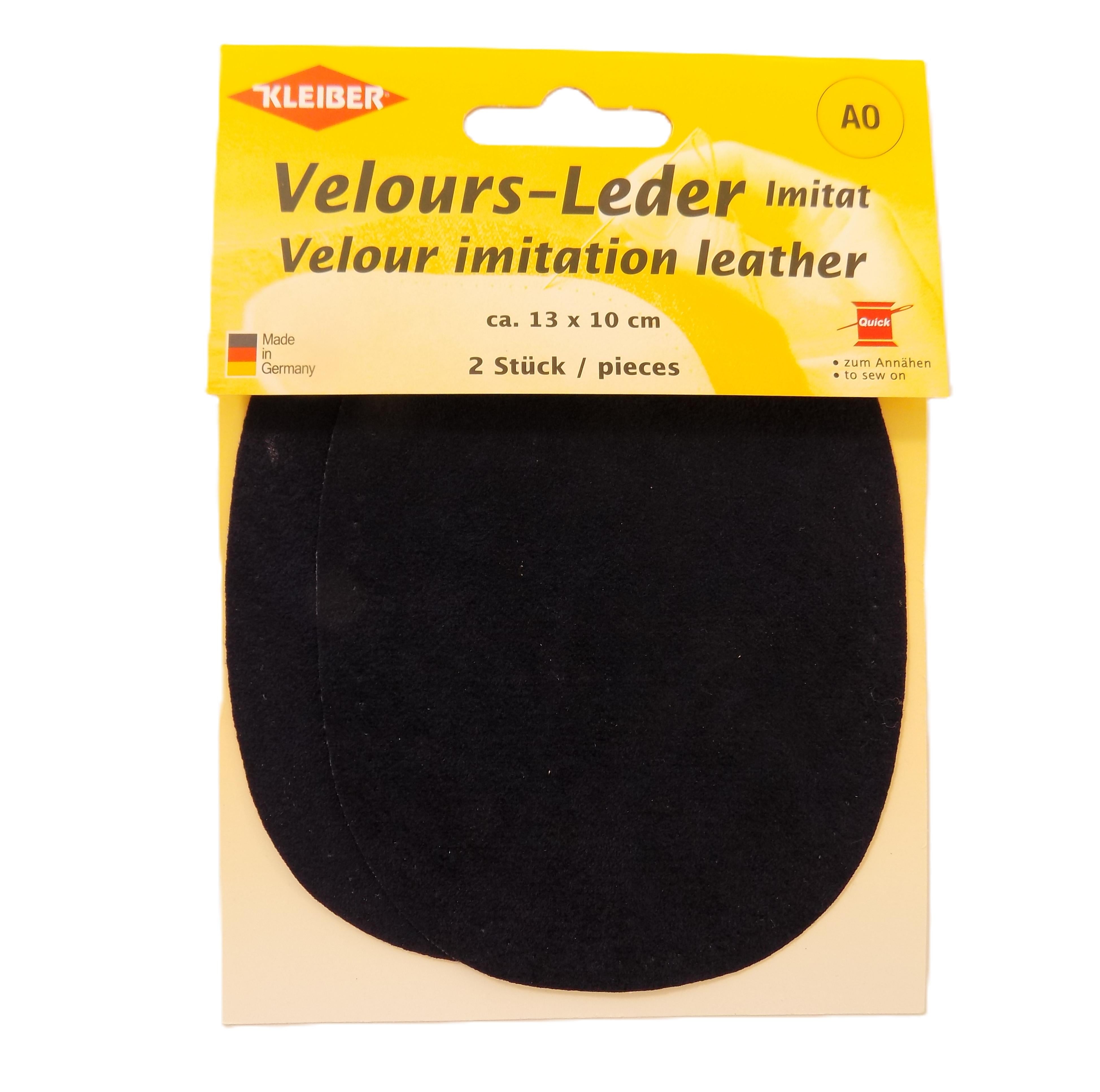 896-04 - VELOUR IMITATION LEATHER PATCH (X2) DARK BLUE