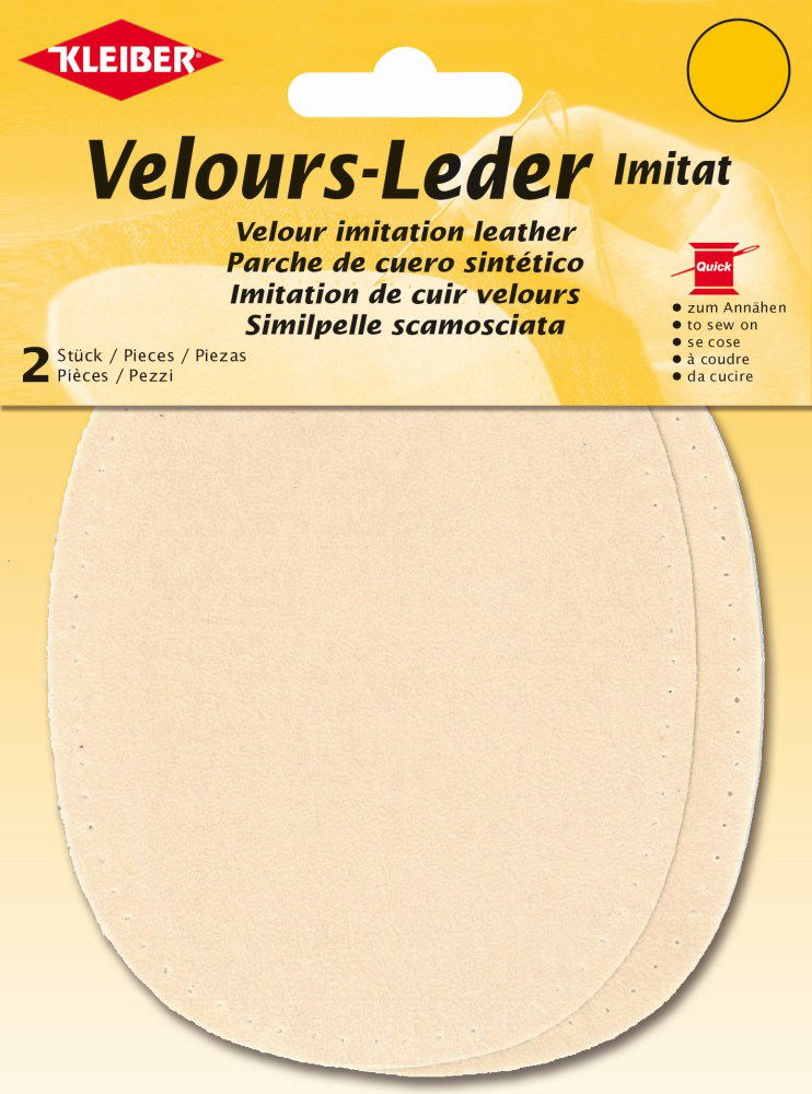 896-17 - VELOUR IMITATION LEATHER PATCH (X2) IVORY