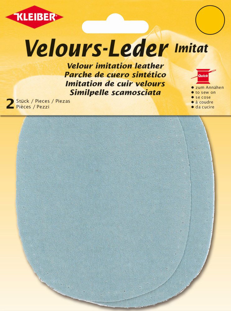 896-20 - VELOUR IMITATION LEATHER PATCH (X2) WEDGEWOOD