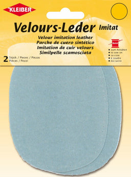 896-20 - VELOUR IMITATION LEATHER PATCH (X2) WEDGEWOOD