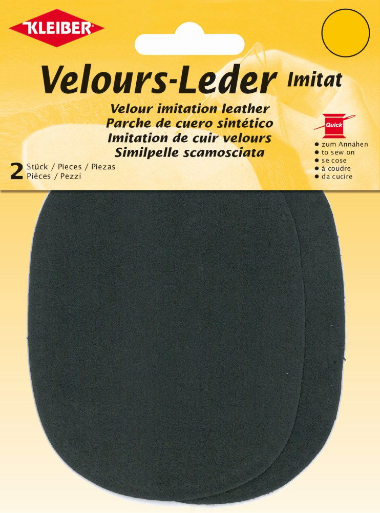 896-22 - VELOUR IMITATION LEATHER PATCH (X2) ANTHRACITE