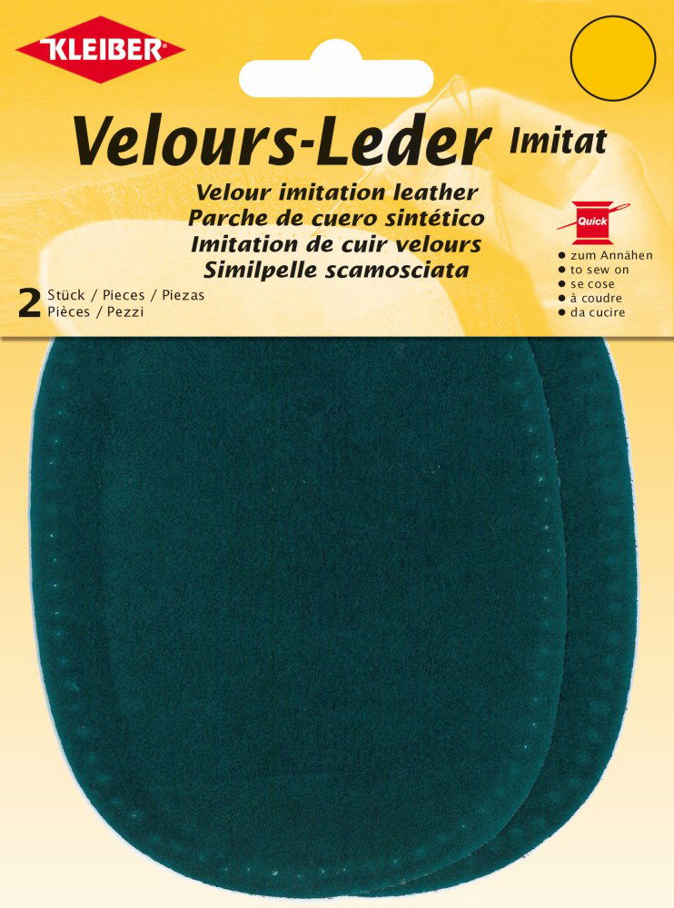 896-25 - VELOUR IMITATION LEATHER PATCH (X2) WATER BLUE (TEAL)