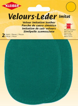 896-29 - VELOUR IMITATION LEATHER PATCH (X2) MARINE BLUE