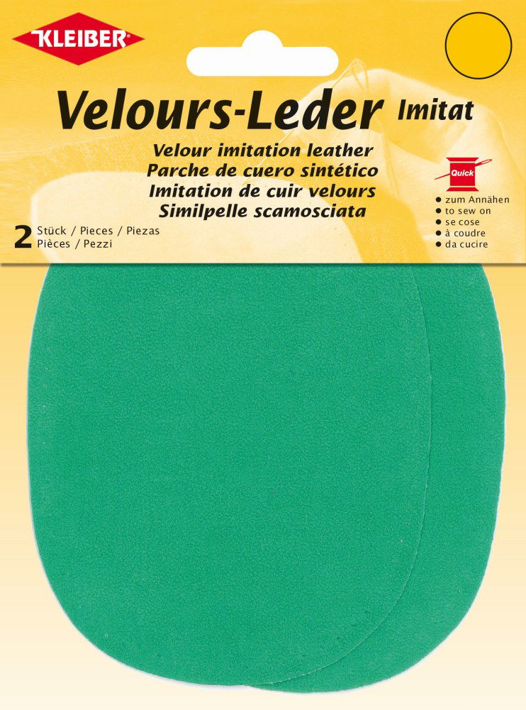 896-30 - VELOUR IMITATION LEATHER PATCH (X2) LIGHT JADE (Malachit)