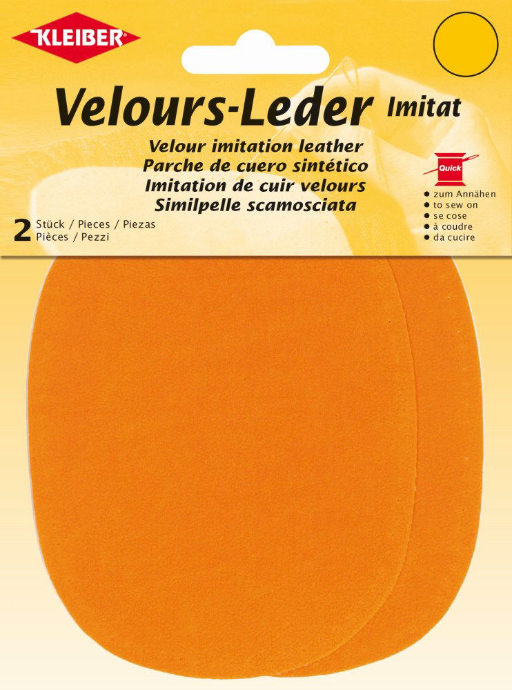 896-31 - VELOUR IMITATION LEATHER PATCH (X2) APRICOT