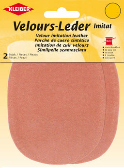 896-32 - VELOUR IMITATION LEATHER PATCH (X2) SALMON