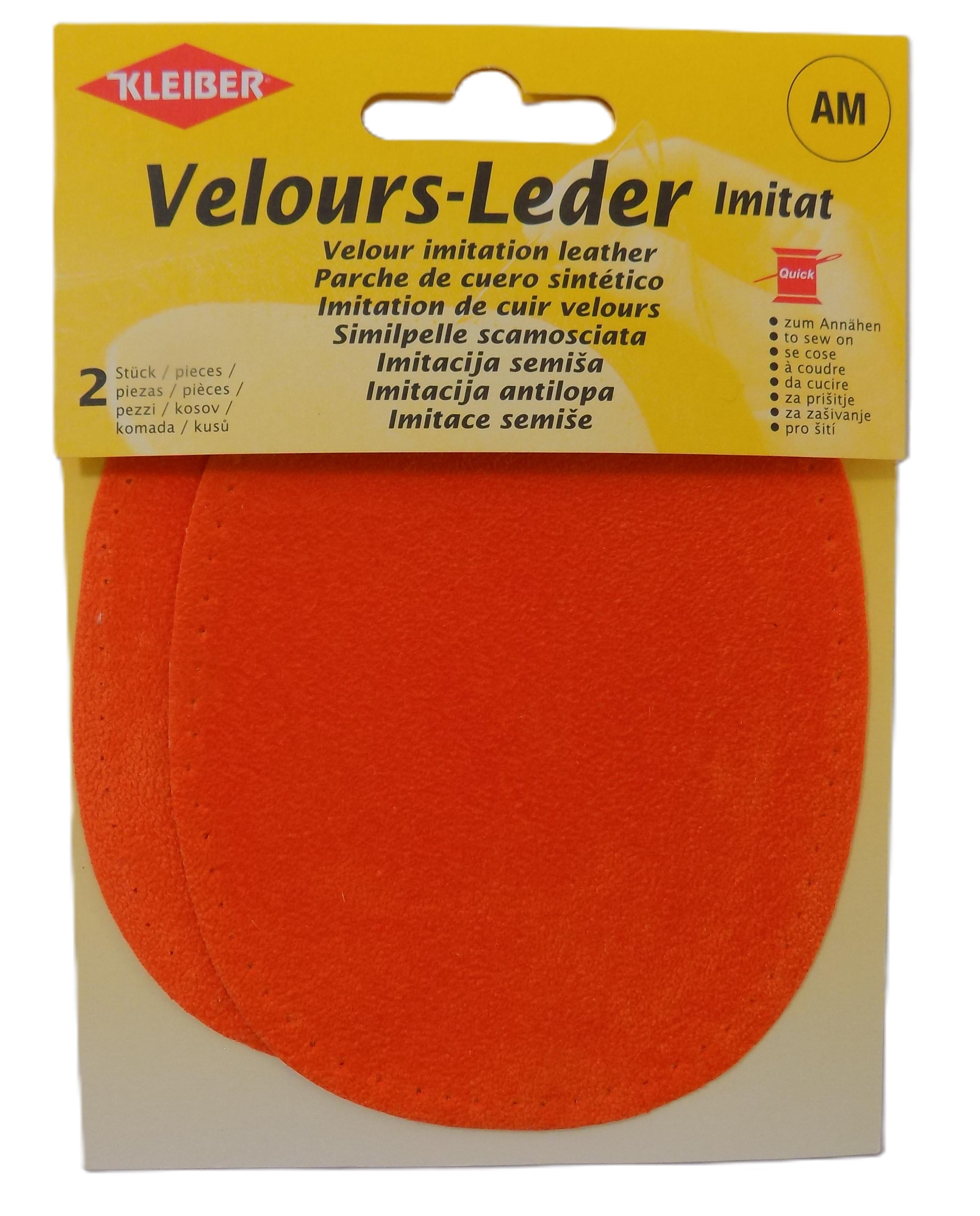896-36 - VELOUR IMITATION LEATHER PATCH (X2) ORANGE