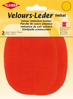 896-36 - VELOUR IMITATION LEATHER PATCH (X2) SCARLET