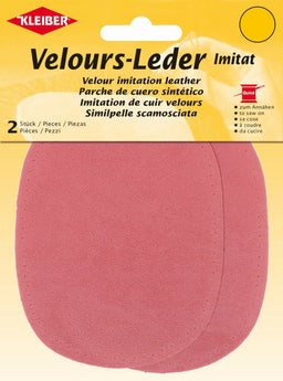 896-37 - VELOUR IMITATION LEATHER PATCH (X2) ROSE