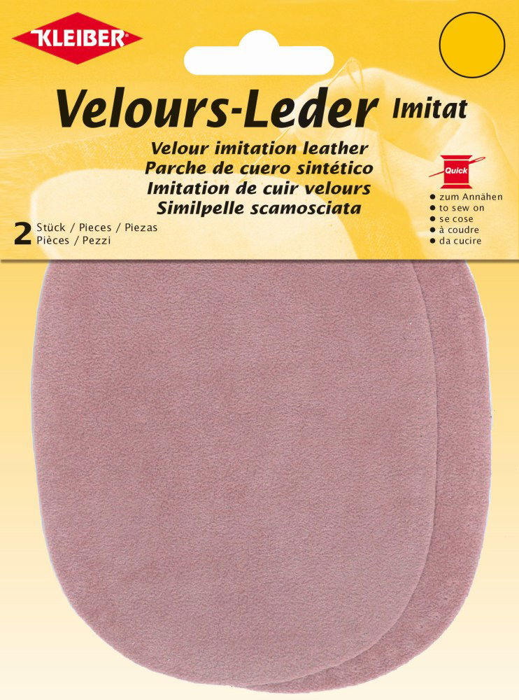 896-38 - VELOUR IMITATION LEATHER PATCH (X2) ANTIQUE ROSE