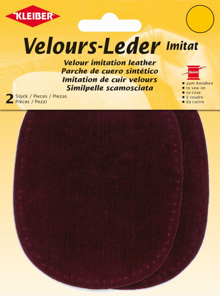896-39 - VELOUR IMITATION LEATHER PATCH (X2) RUST (PLUM)