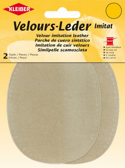 896-40 - VELOUR IMITATION LEATHER PATCH (X2) BEIGE