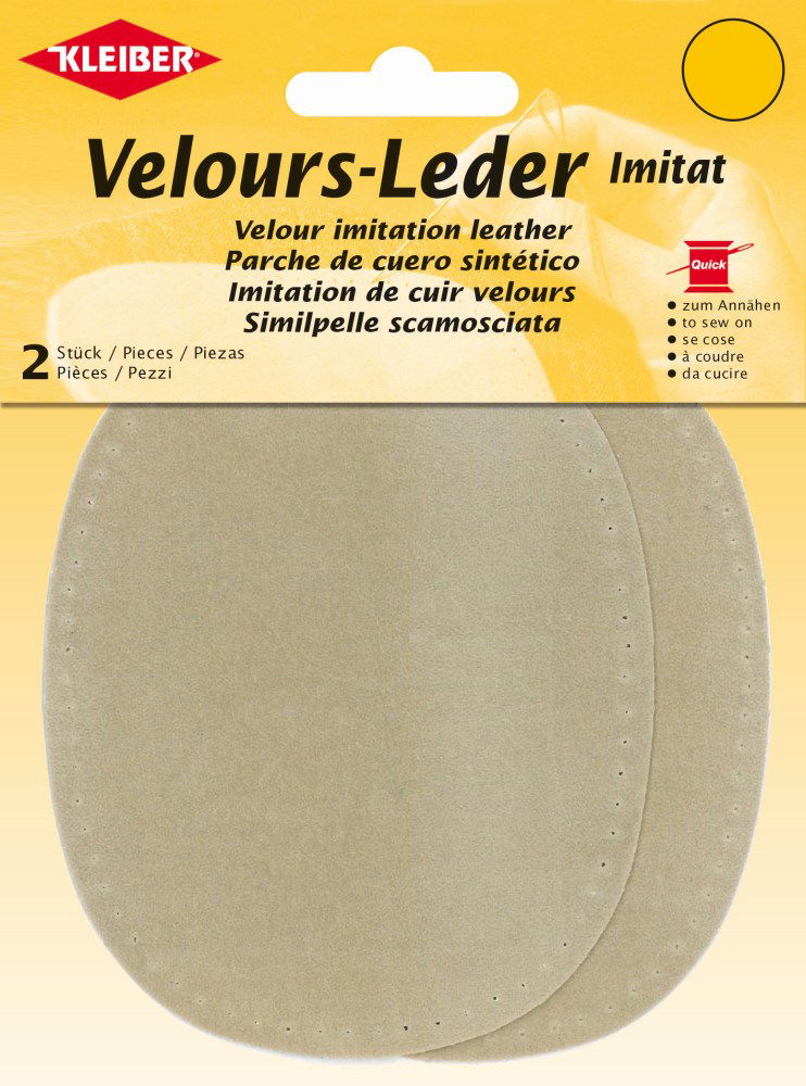 896-40 - VELOUR IMITATION LEATHER PATCH (X2) BEIGE (SILK)
