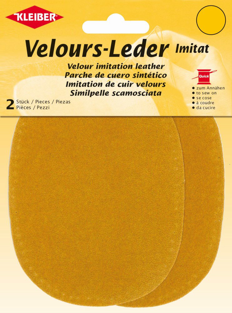 896-41 - VELOUR IMITATION LEATHER PATCH (X2) OLD GOLD (CITRIN)