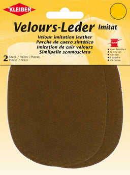 896-42 - VELOUR IMITATION LEATHER PATCH (X2) CHESTNUT
