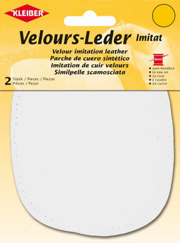 896-44 - VELOUR IMITATION LEATHER PATCH (X2) WHITE