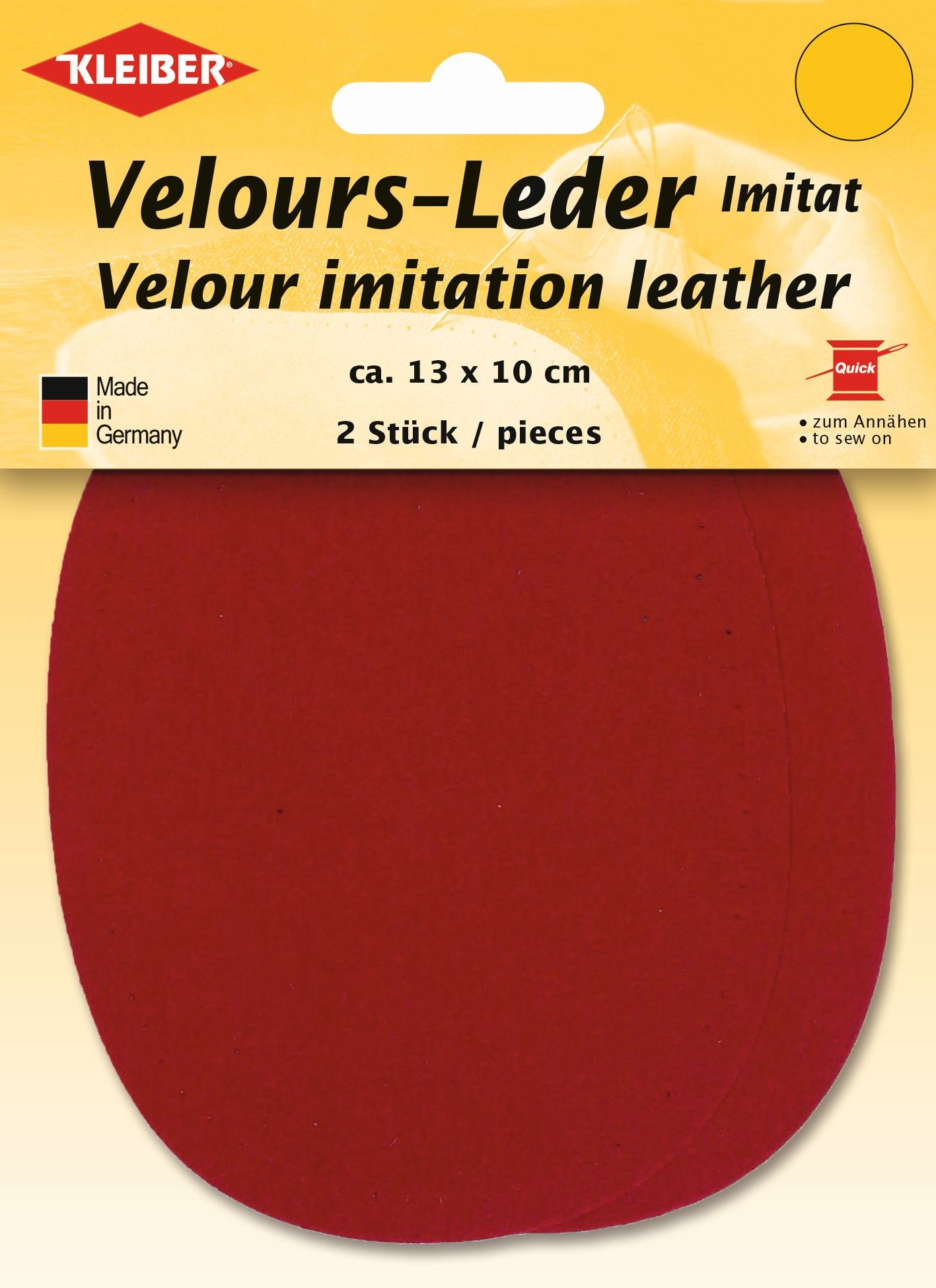 896-05 - VELOUR IMITATION LEATHER PATCH (X2) RED