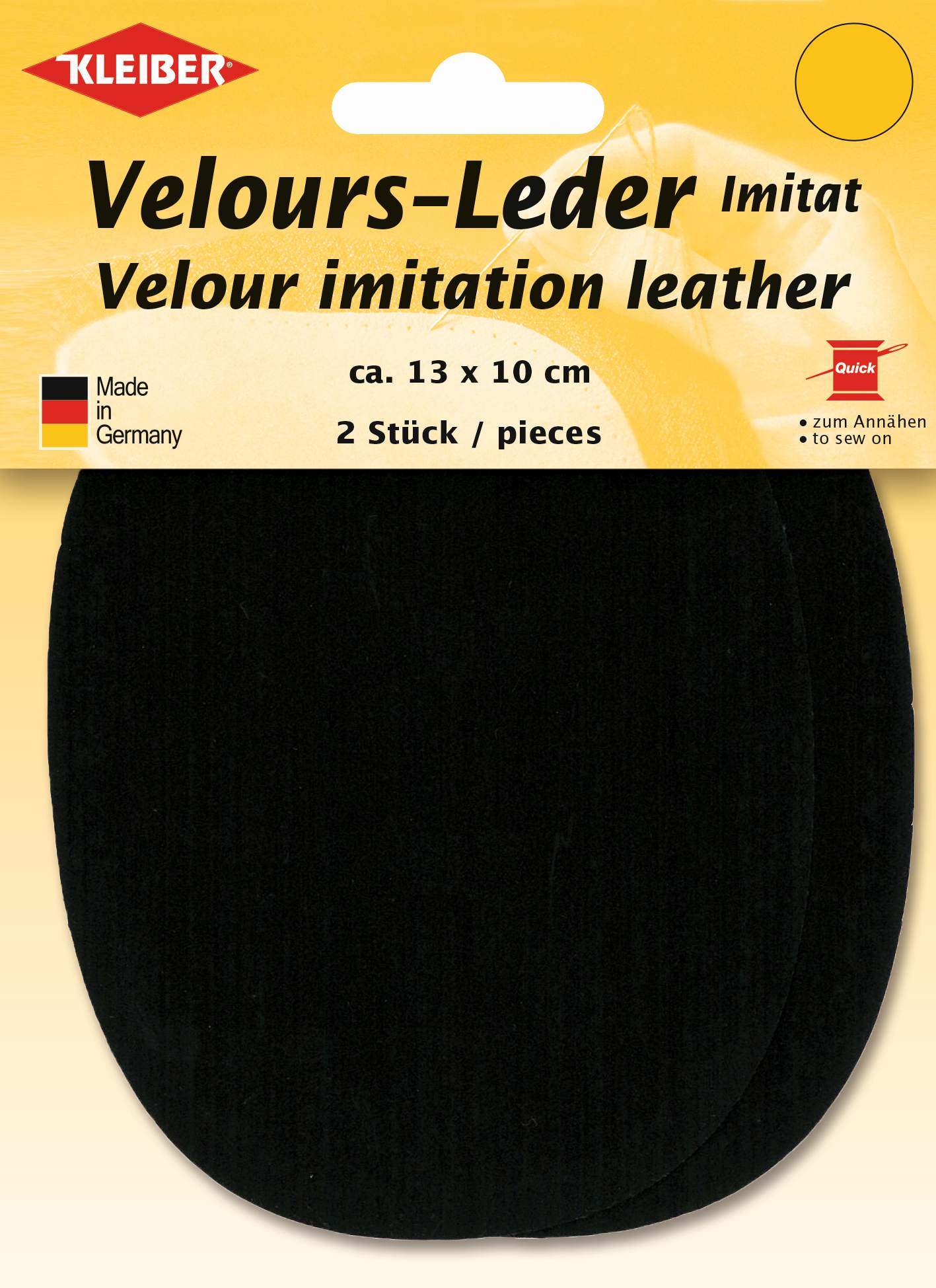 896-06 - VELOUR IMITATION LEATHER PATCH (X2) BLACK