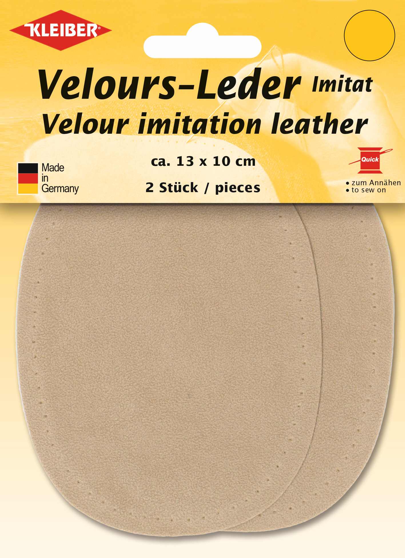 896-11 - VELOUR IMITATION LEATHER PATCH (X2) SAND