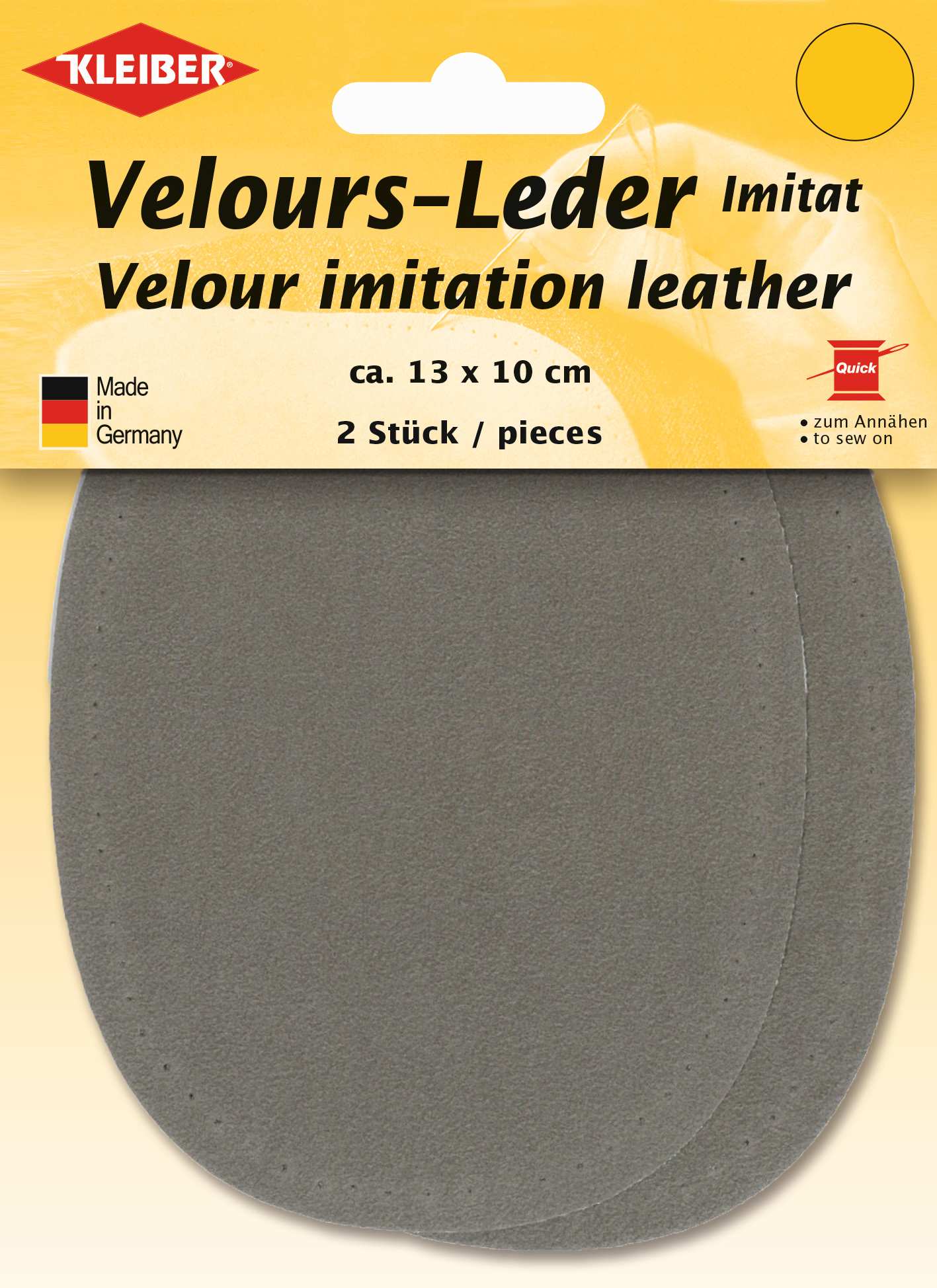 896-16 - VELOUR IMITATION LEATHER PATCH (X2) TAUPE (Grey)