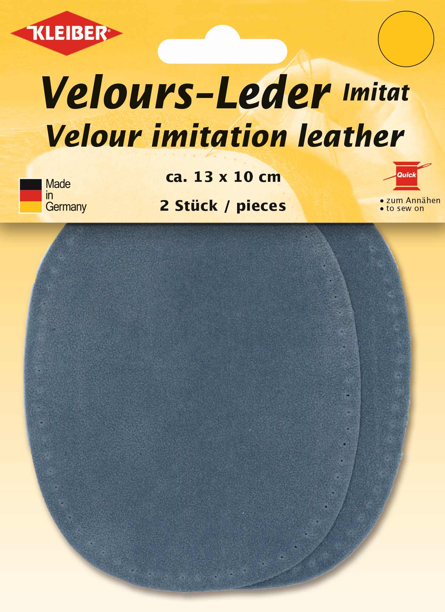 896-23 - VELOUR IMITATION LEATHER PATCH (X2) PIGEON BLUE