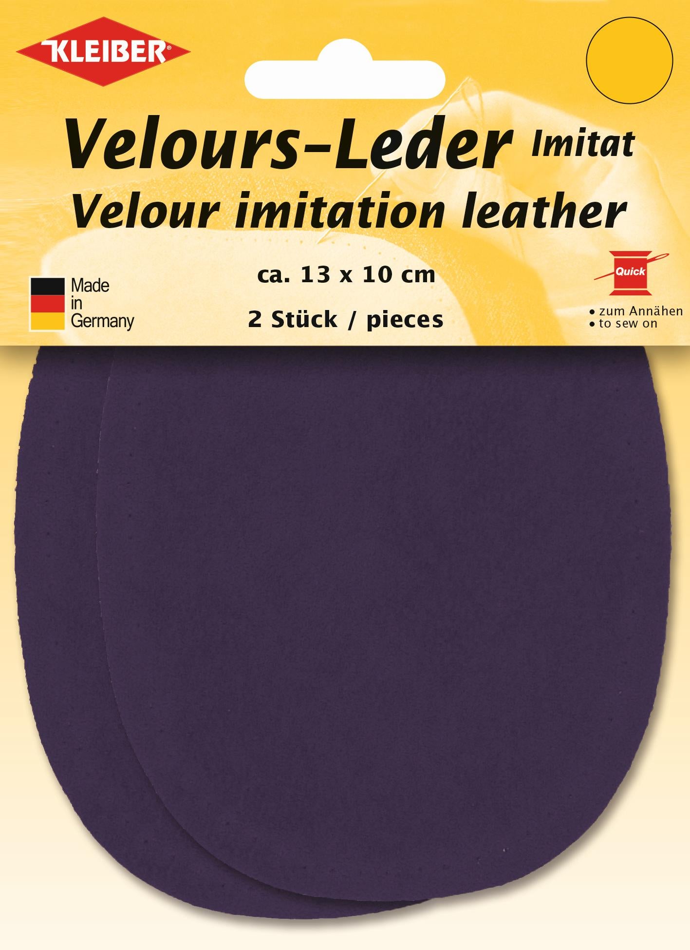 896-45 - VELOUR IMITATION LEATHER PATCH (X2) AUBERGINE