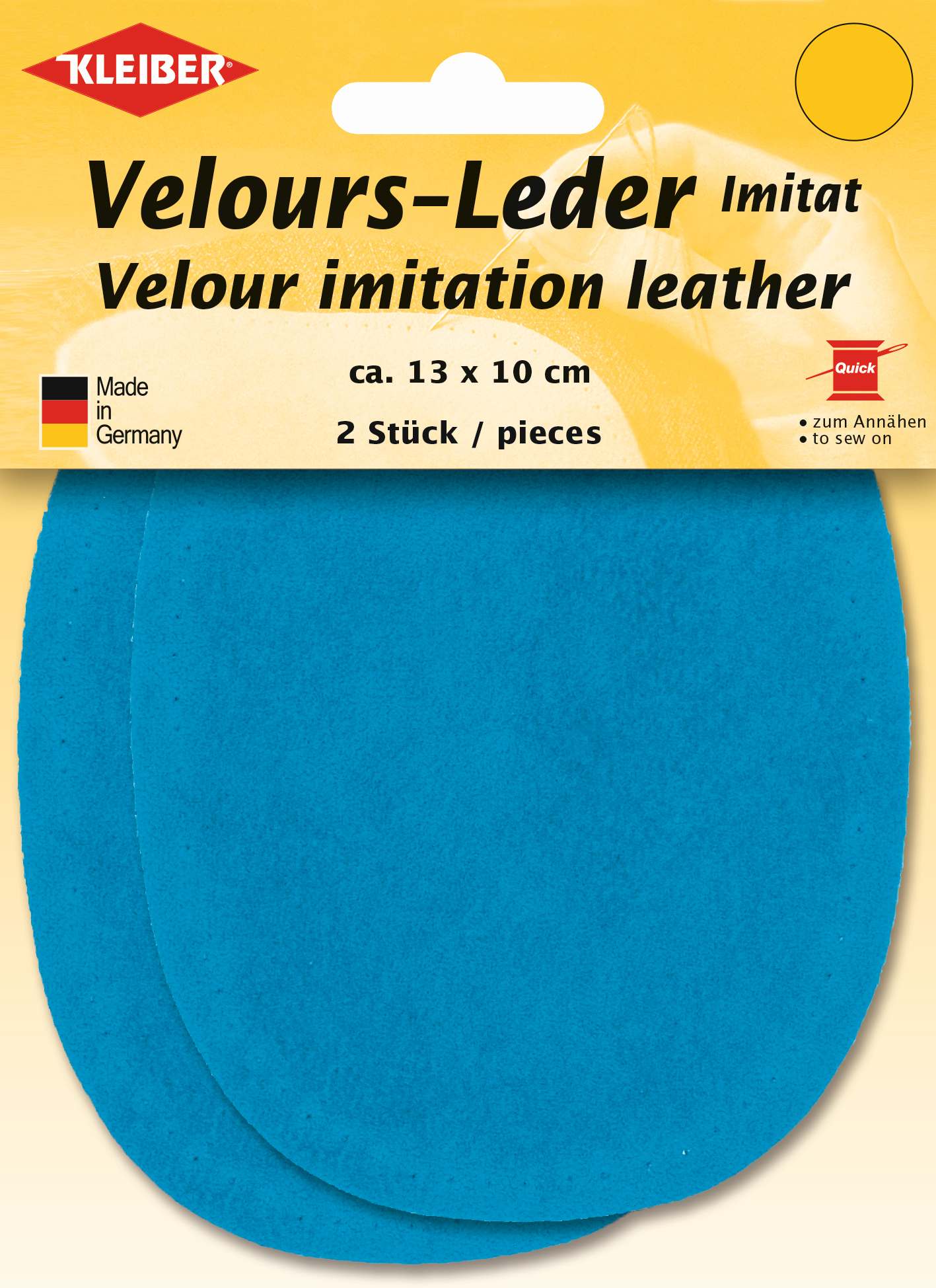 896-48 - VELOUR IMITATION LEATHER PATCH (X2) MID BLUE