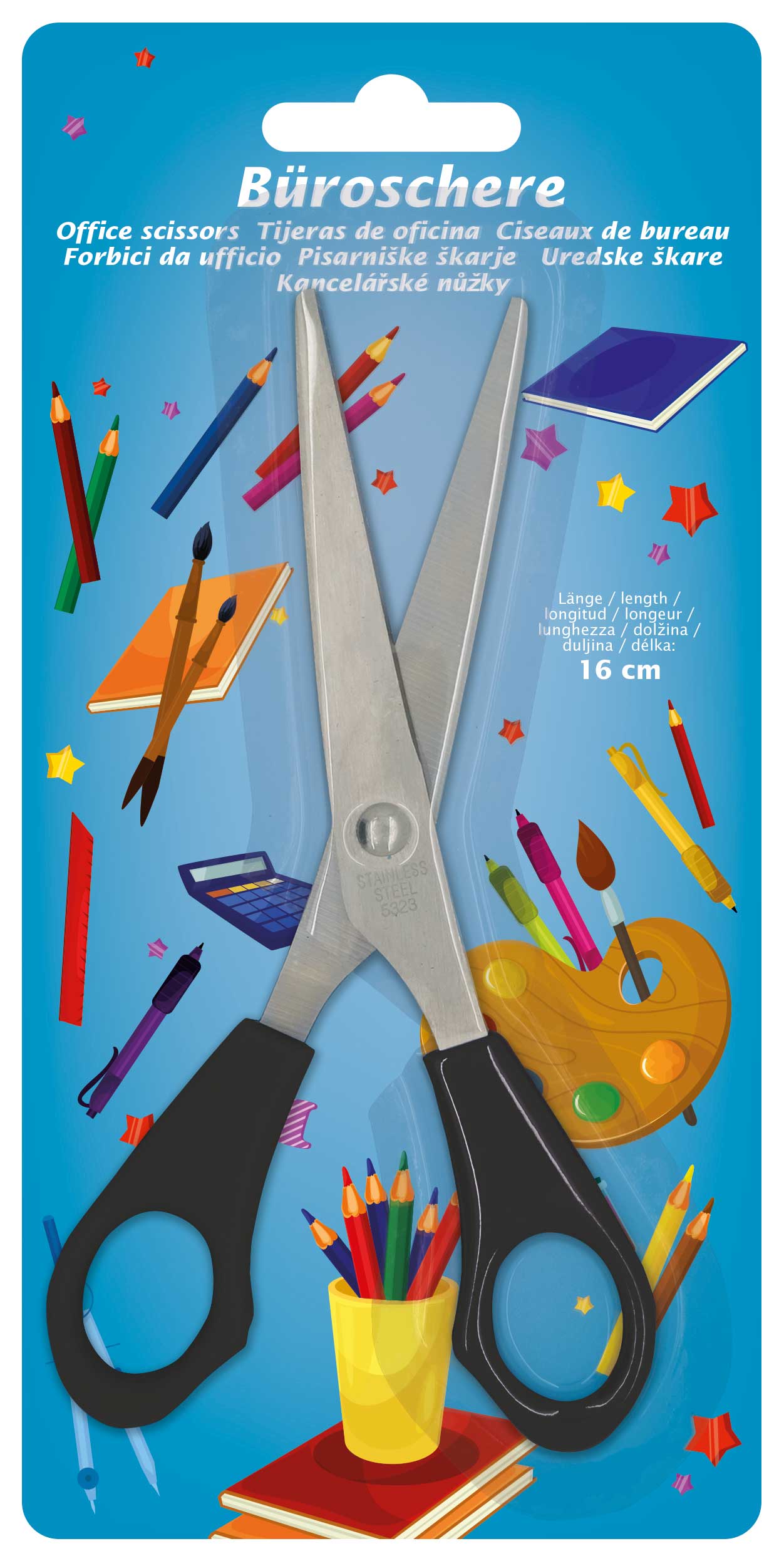 921-04 KLEIBER OFFICE SCISSORS APPROX. 160mm 1 PIECE BLACK