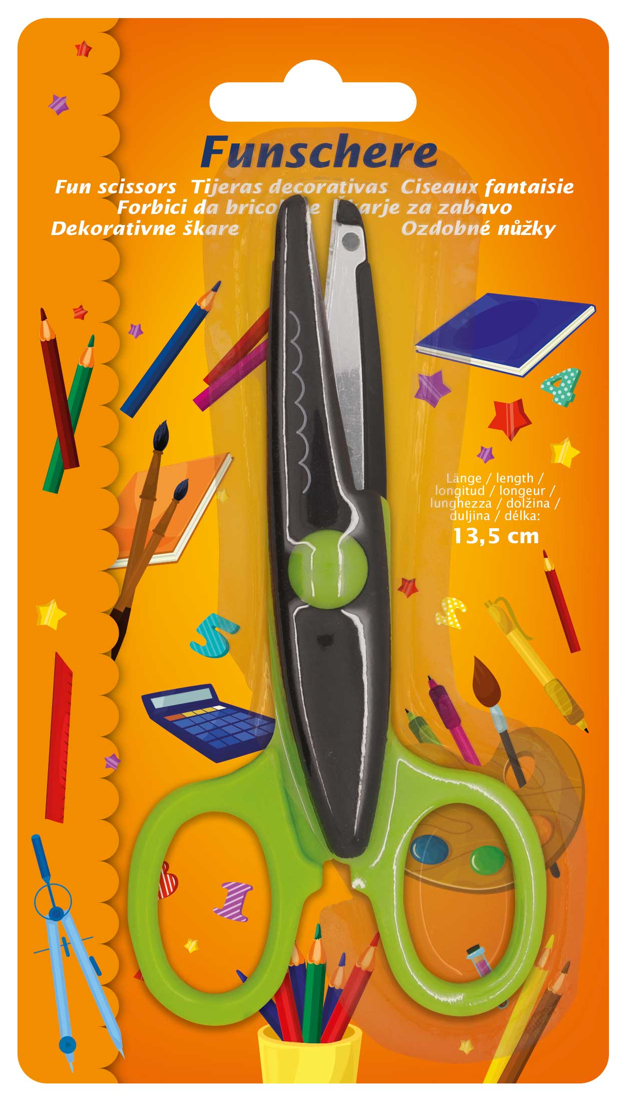 921-12 KLEIBER CONTOUR CUTTING SCISSORS SCOLLOP CUT BLACK & GREEN 135mm