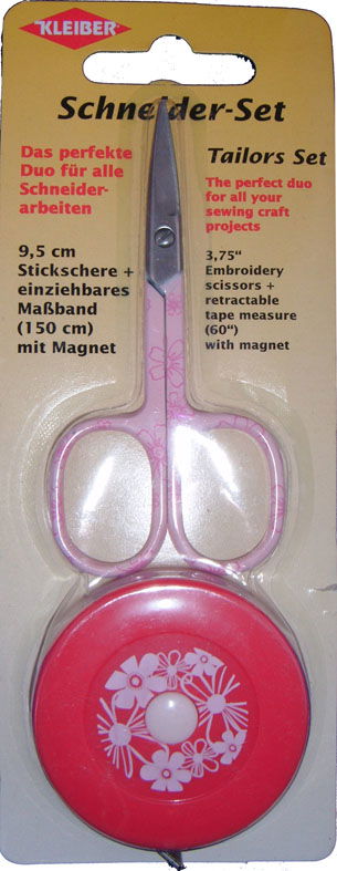 921-58 - SCISSORS & RETRACTABLE TAPE SET PINK (carded)