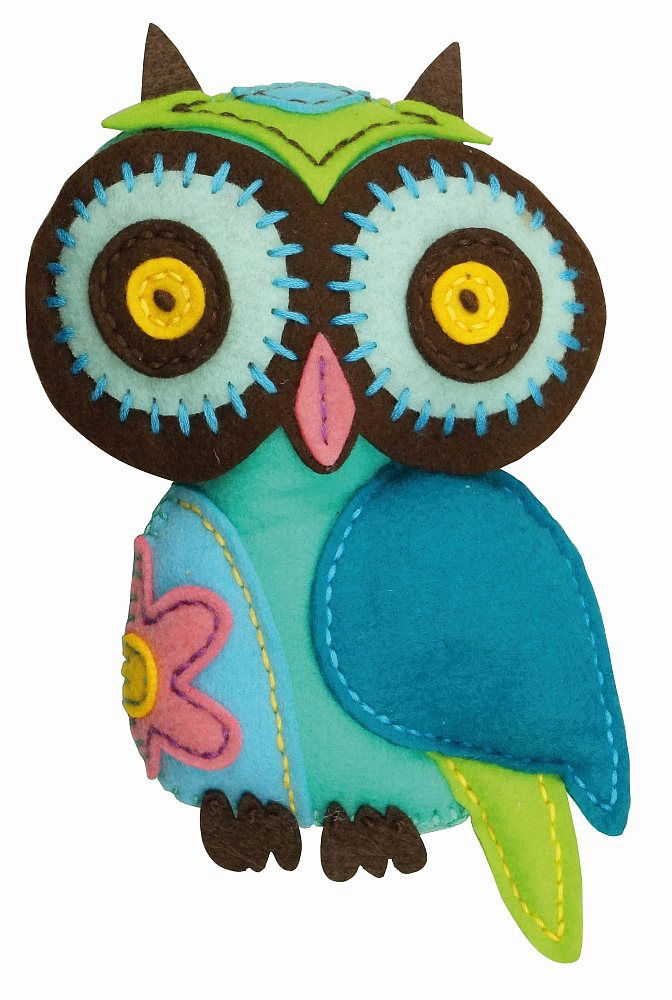 931-68 - OWL SOFT TOY KIT  14 x 18cm  BLUE