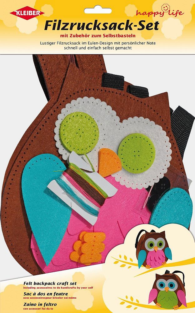 931-85 - OWL RUCKSACK  KIT 24x23cm PINK