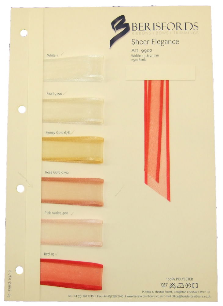 9902S - SHEER ELEGANCE SHADE CARD