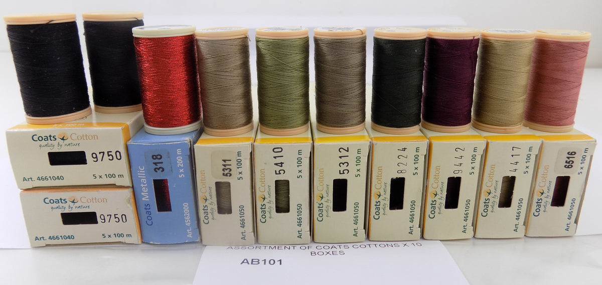 AB101  ASSORTMENT OF COATS COTTONS X 10 BOXES
