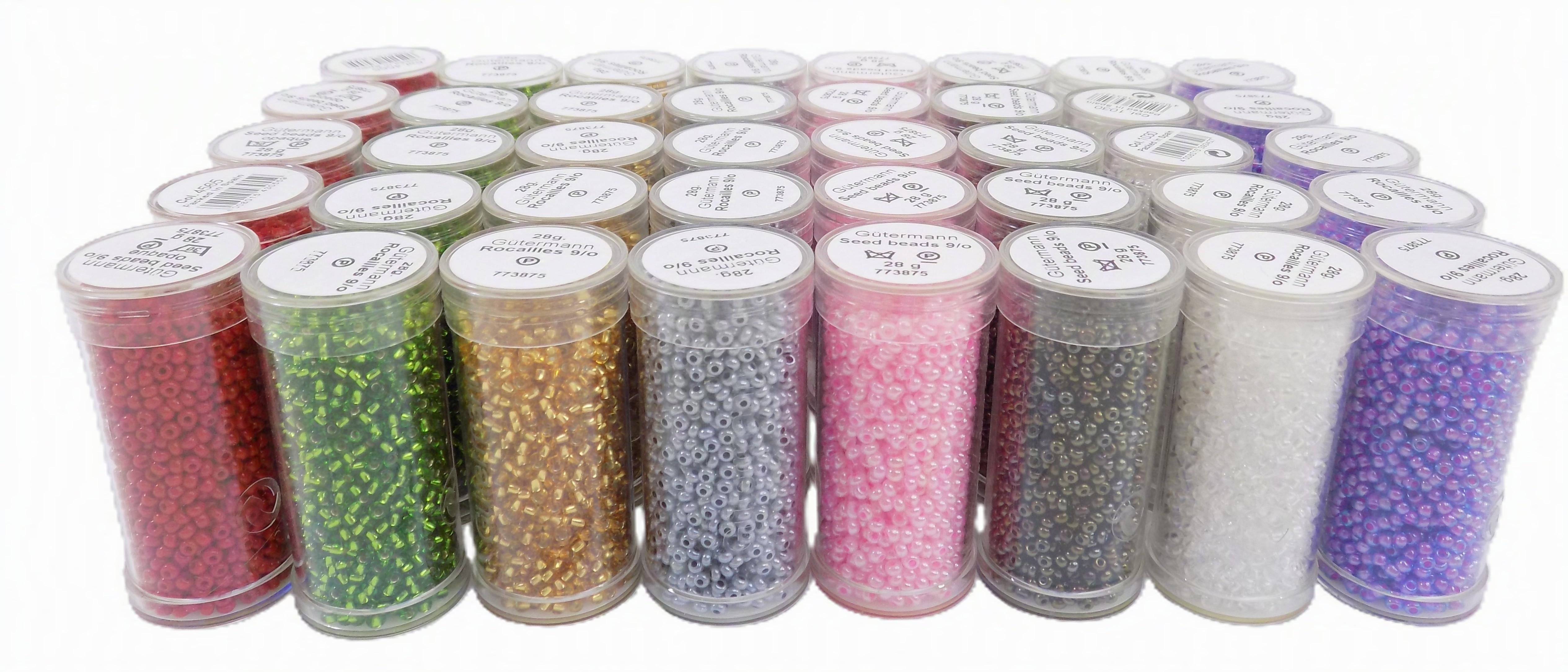 AB189  SELECTION OF GUTERMANN SEED BEAD ROCAILLES 9/0 28G X 8