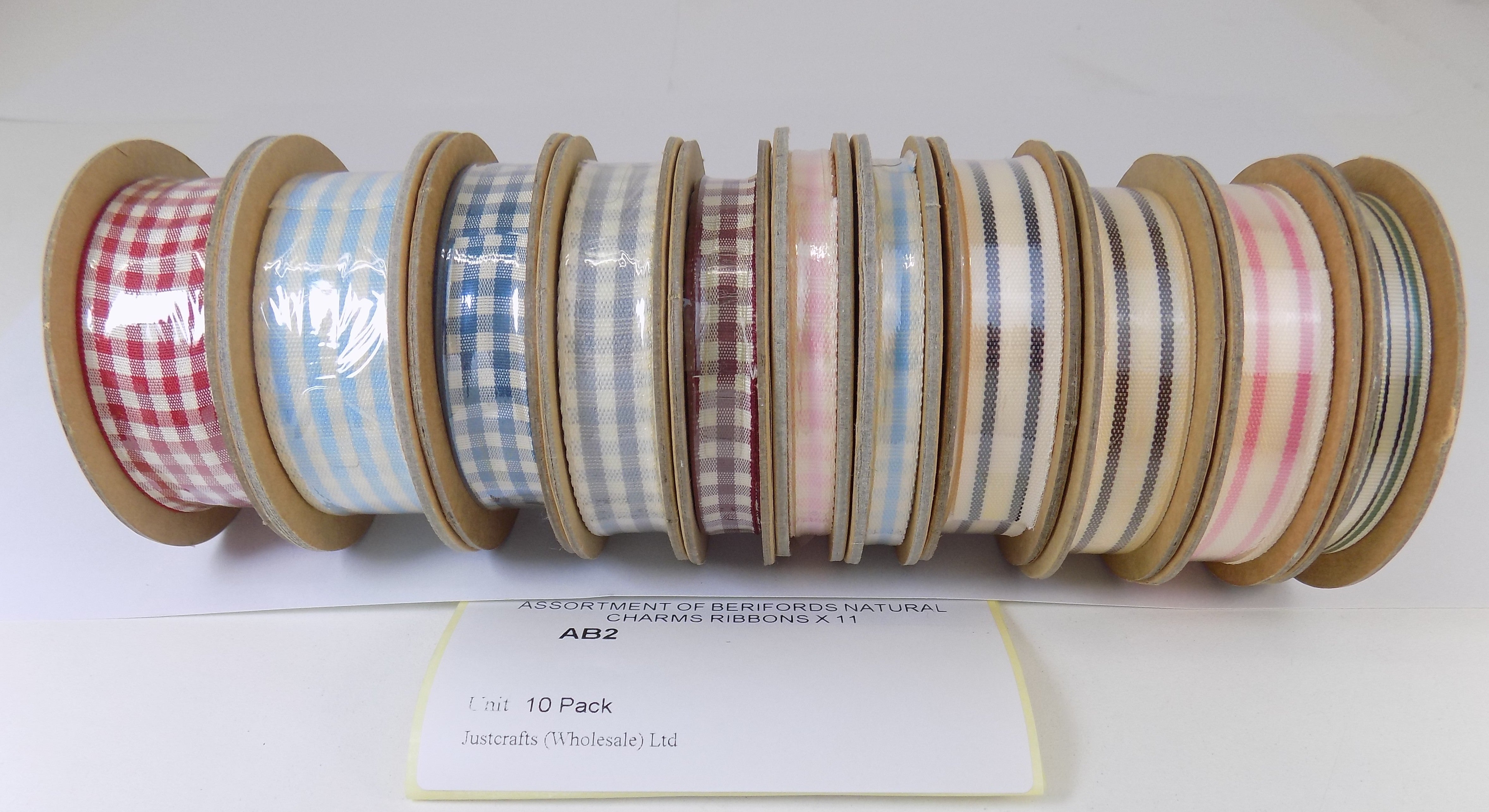 AB53  ASSORTMENT OF BERIFORDS CHRISTMAS RIBBONS X 10