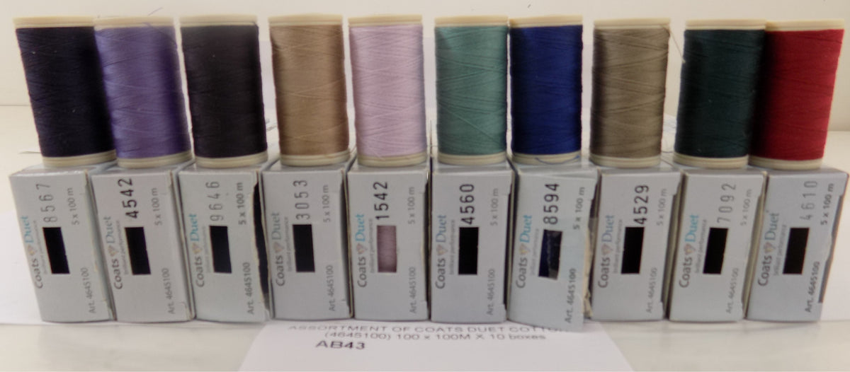 AB43  ASSORTMENT OF COATS DUET COTTONS (4645100) 100 x 100M X 10 boxes