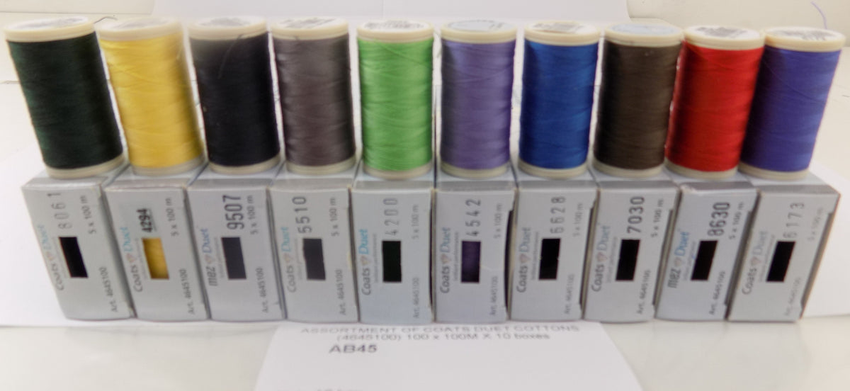 AB45  ASSORTMENT OF COATS DUET COTTONS (4645100) 100 x 100M X 10 boxes