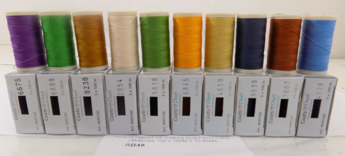 AB48  ASSORTMENT OF COATS DUET COTTONS (4645100) 100 x 100M X 10 boxes