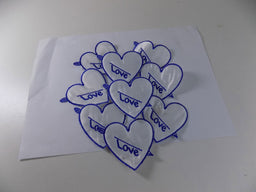 AB50  LOVE HEART MOTIFS BLUE 150 PIECES