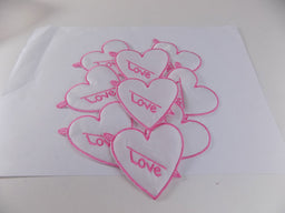 AB51  LOVE HEART MOTIFS PINK 150 PIECES