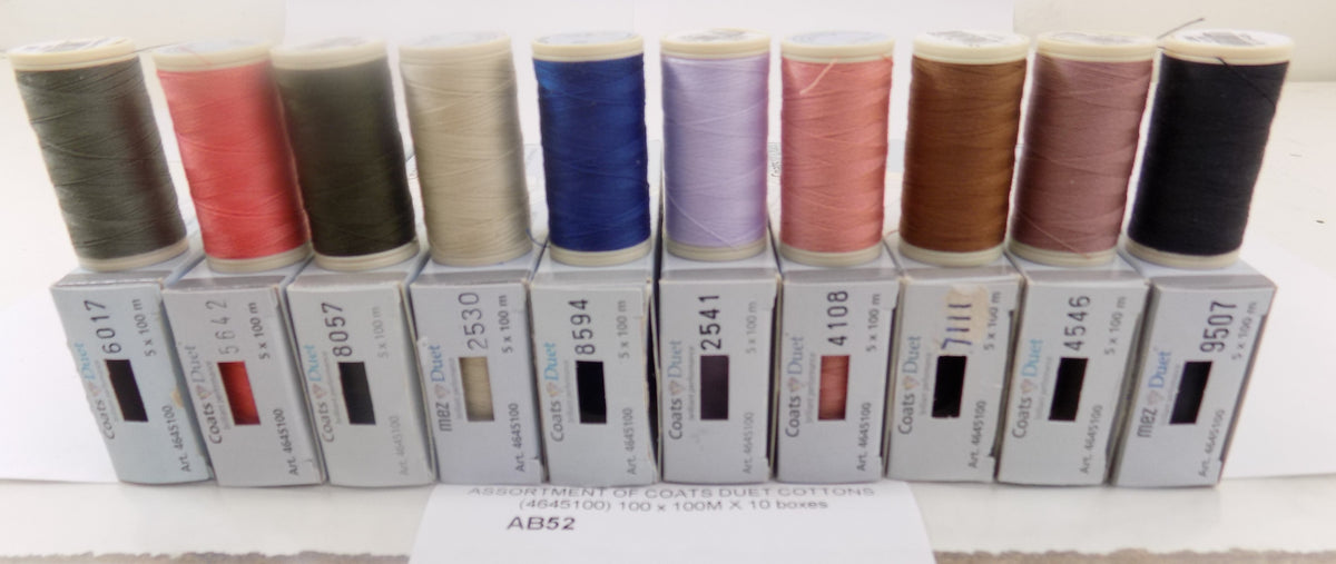 AB52  ASSORTMENT OF COATS DUET COTTONS (4645100) 100 x 100M X 10 boxes
