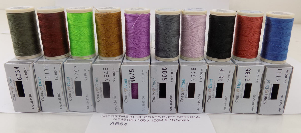 AB54  ASSORTMENT OF COATS DUET COTTONS (4645100) 100 x 100M X 10 boxes