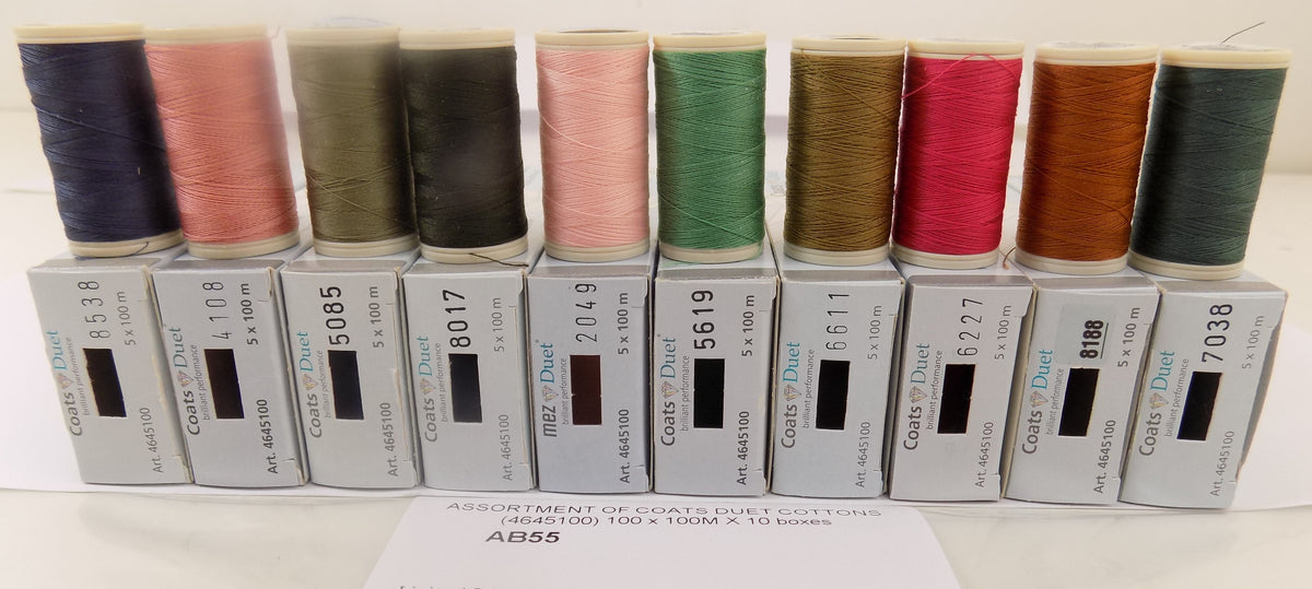 AB55  ASSORTMENT OF COATS DUET COTTONS (4645100) 100 x 100M X 10 boxes