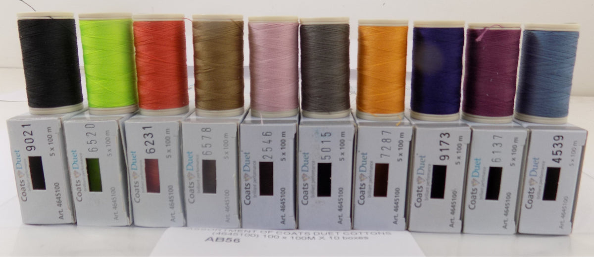 AB56  ASSORTMENT OF COATS DUET COTTONS (4645100) 100 x 100M X 10 boxes